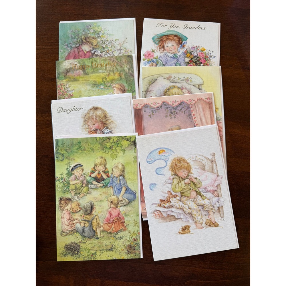 Vintage Lisi Martin Greeting Cards Lot Unused w Envelopes 8pc Pictura Retro